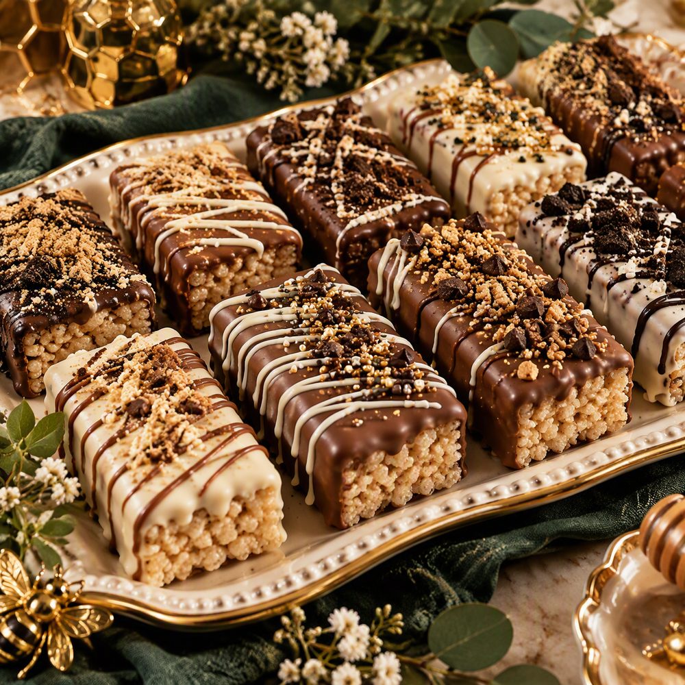 Chocolate-covered cereal treats