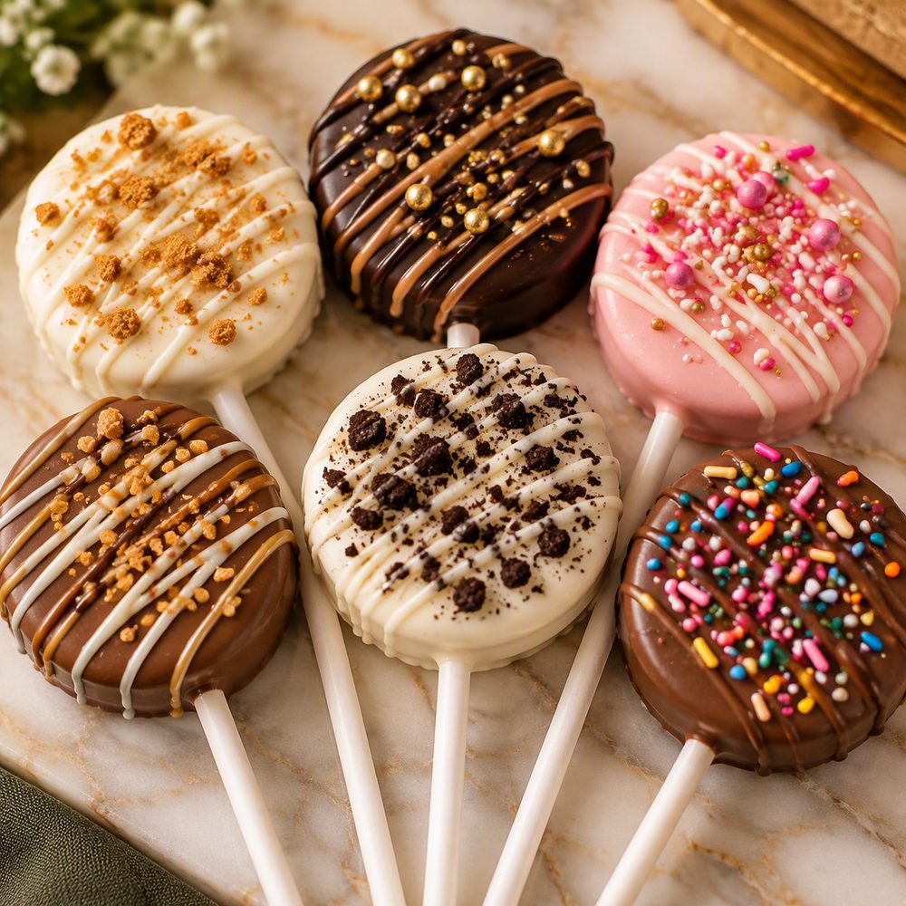 Disc-style cake pops on sticks